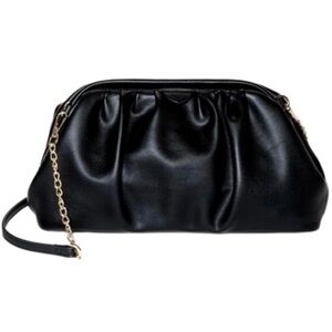 A new day Rouched Black Clutch